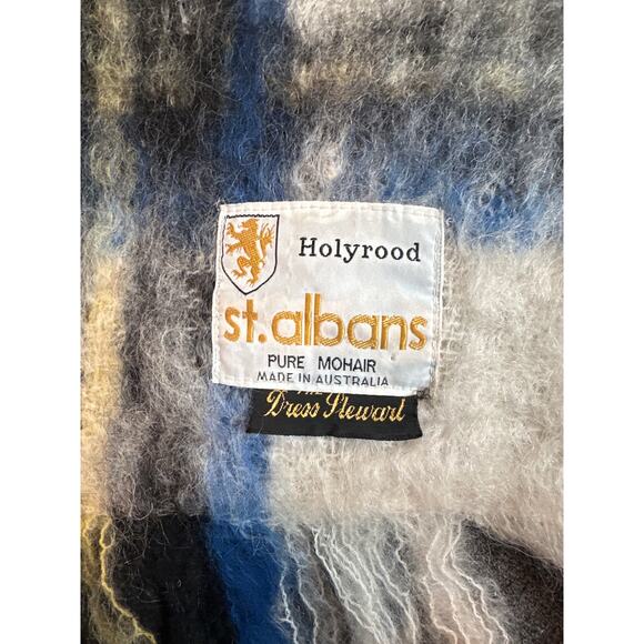 Sundance NWOT Holyrood Australian St Albans 100% Mohair Plaid Fringe Blanket - Picture 2 of 4